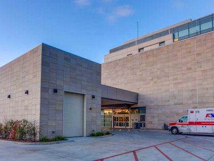 Exterior view of emergency area at Thornton Hospital