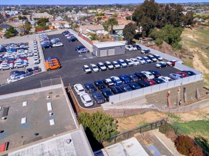 An aerial view of the workers working on project site