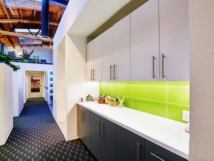 A view of kitchen area at Canale Communications