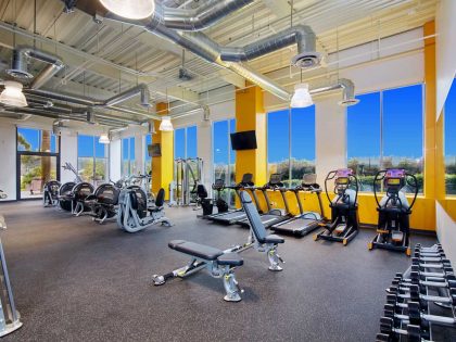 An interior view of gym area