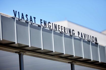 An exterior installation at viasat engineering pavillion