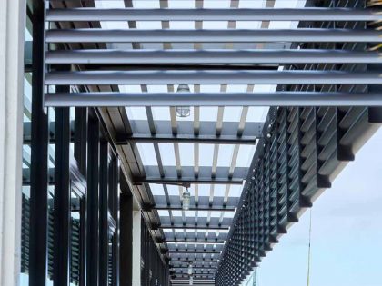 An exterior building of nimitz marine facility