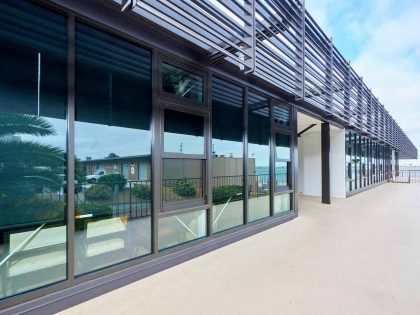 An exterior view building at nimitz marine facility