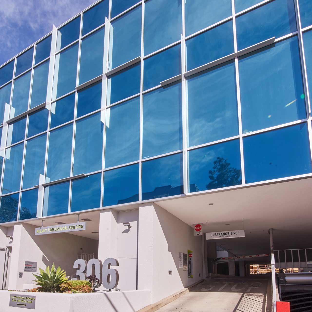 An exterior glass installation