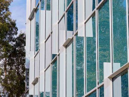 an exterior glass installation