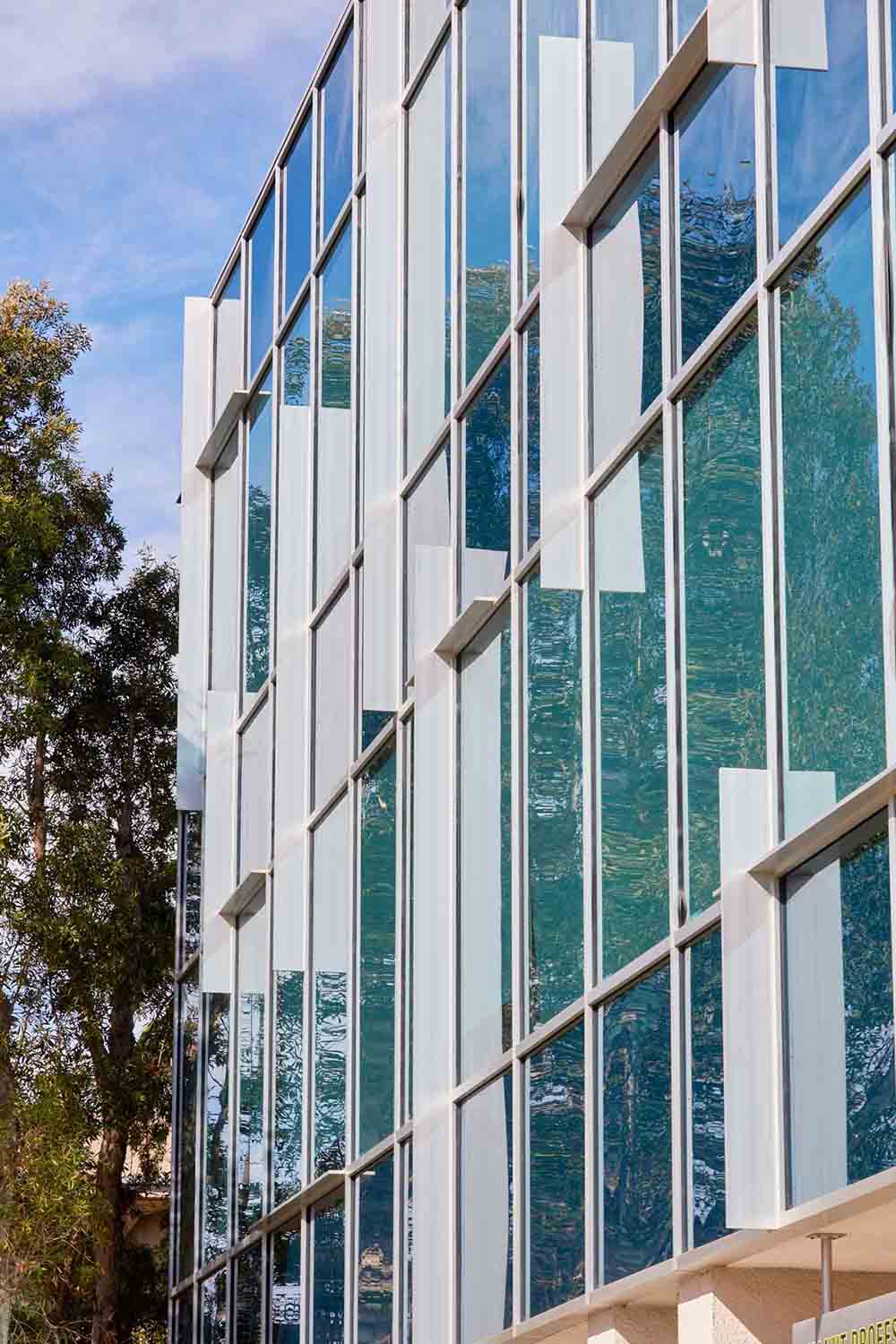an exterior glass installation