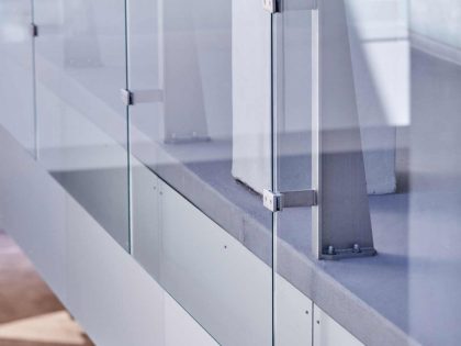 a glass installation at walnut professional building