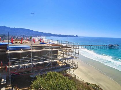 Ocean view at construction building site